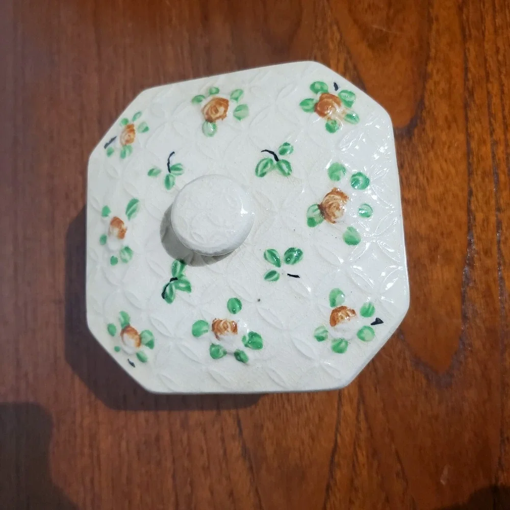 Vintage Moriyama Mori-Machi Japan‎ Art Deco Basket Pattern Trinket Box 5